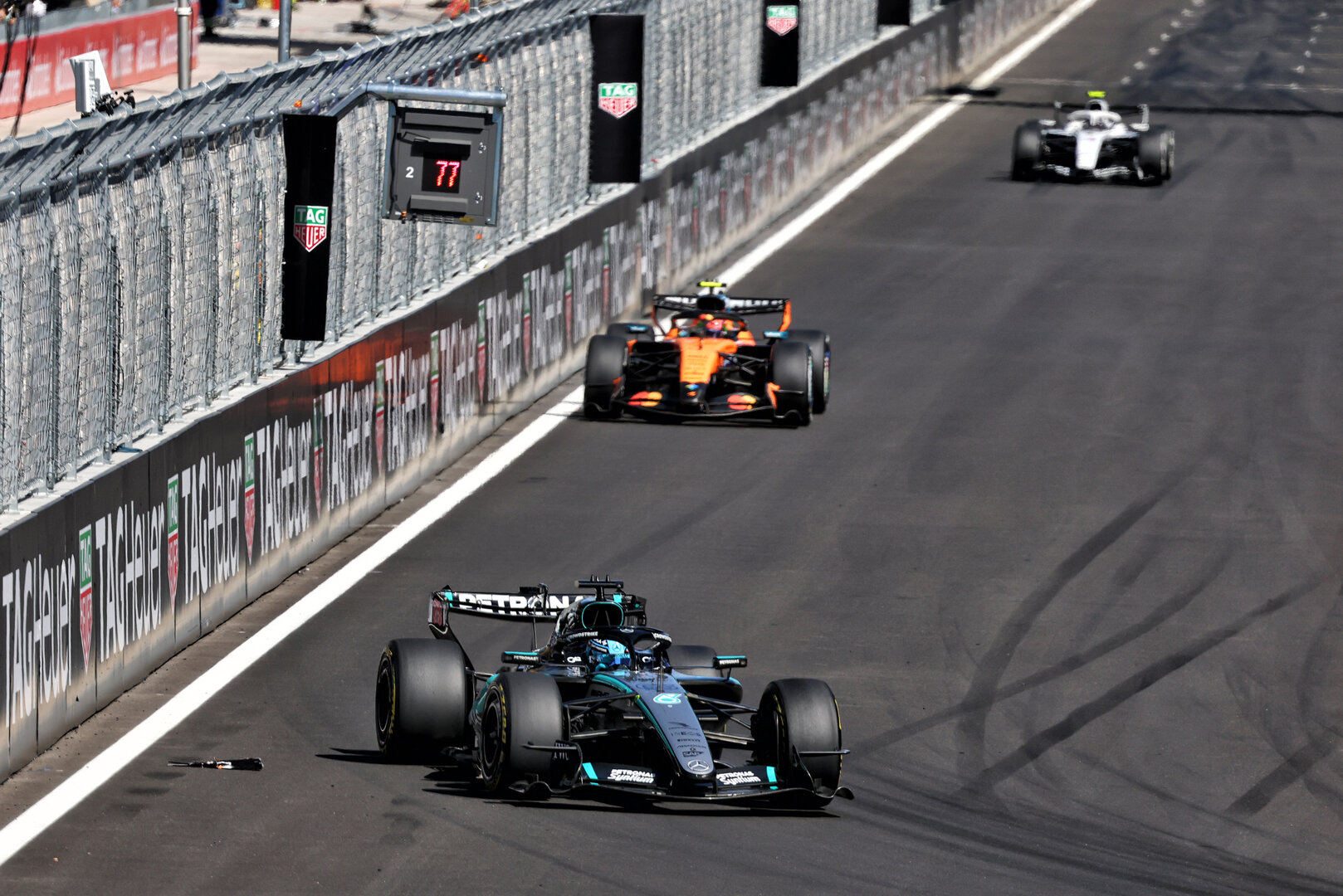 GP SPAGNA, George Russell (GBR) Mercedes AMG Formula One Team W17.
13.09.2026. Formula 1 World Championship, Rd 14, Spanish Grand Prix, Madrid, Spain, Gara Day.
- www.xpbimages.com, EMail: requests@xpbimages.com © Copyright: Bearne / XPB Images