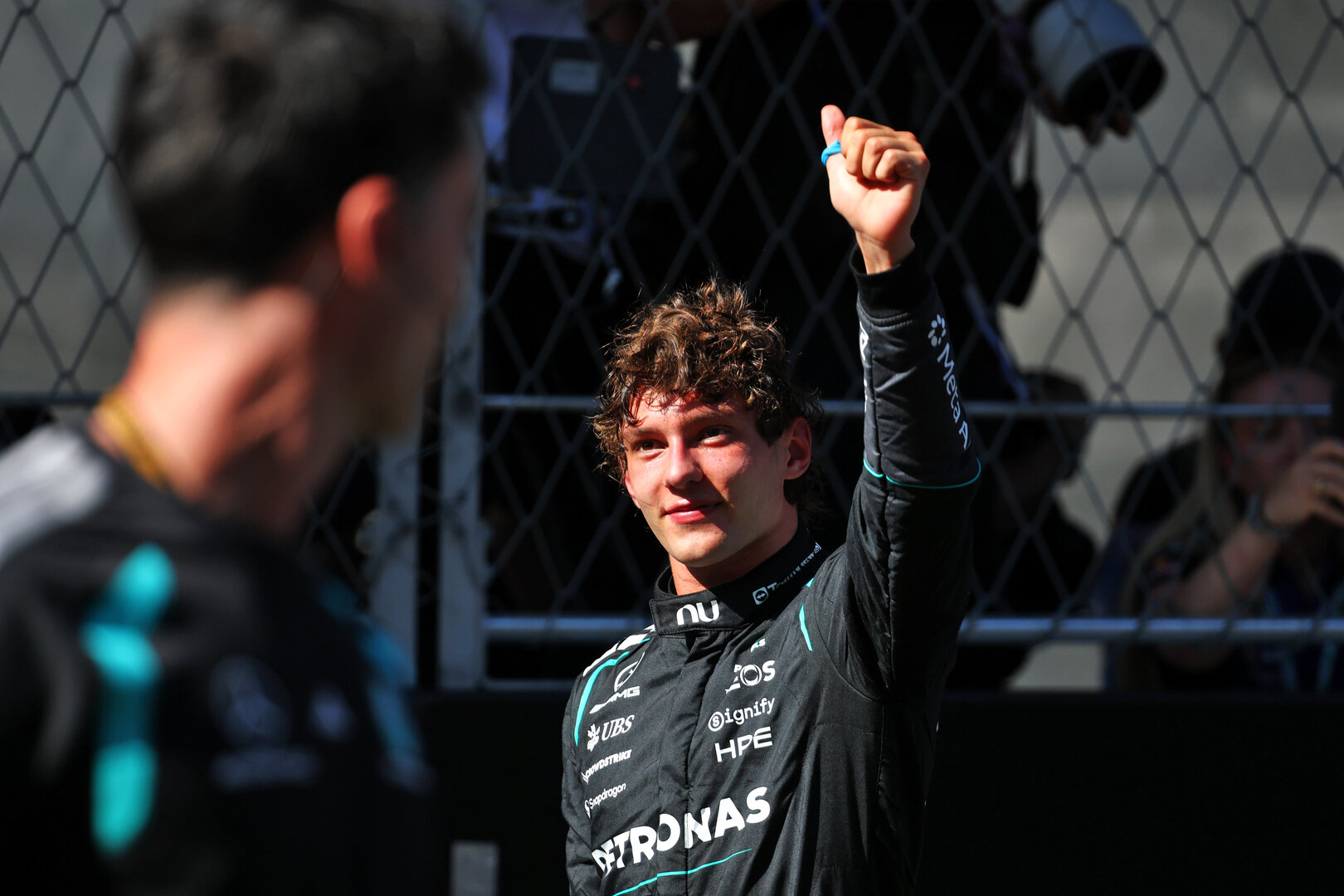 GP SPAGNA, Gara winner Andrea Kimi Antonelli (ITA) Mercedes AMG Formula One Team celebrates in parc ferme.
13.09.2026. Formula 1 World Championship, Rd 14, Spanish Grand Prix, Madrid, Spain, Gara Day.
- www.xpbimages.com, EMail: requests@xpbimages.com © Copyright: Bearne / XPB Images