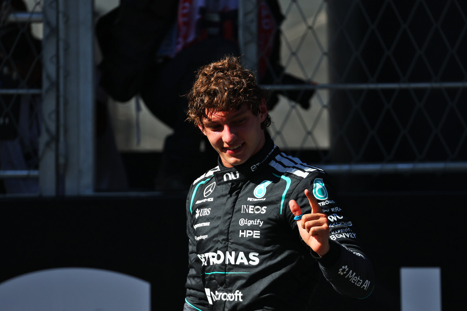 GP SPAGNA, Gara winner Andrea Kimi Antonelli (ITA) Mercedes AMG Formula One Team celebrates in parc ferme.
13.09.2026. Formula 1 World Championship, Rd 14, Spanish Grand Prix, Madrid, Spain, Gara Day.
- www.xpbimages.com, EMail: requests@xpbimages.com © Copyright: Bearne / XPB Images
