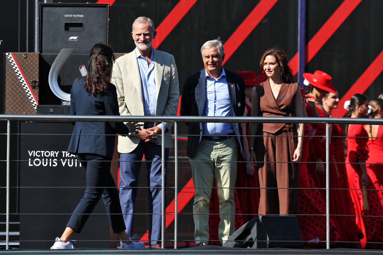 GP SPAGNA, Felipe VI (ESP) King of Spain, on the podium with Linda Boudabous, F1 Master of Ceremonies e Special Operations Coordinator.
13.09.2026. Formula 1 World Championship, Rd 14, Spanish Grand Prix, Madrid, Spain, Gara Day.
- www.xpbimages.com, EMail: requests@xpbimages.com © Copyright: Moy / XPB Images