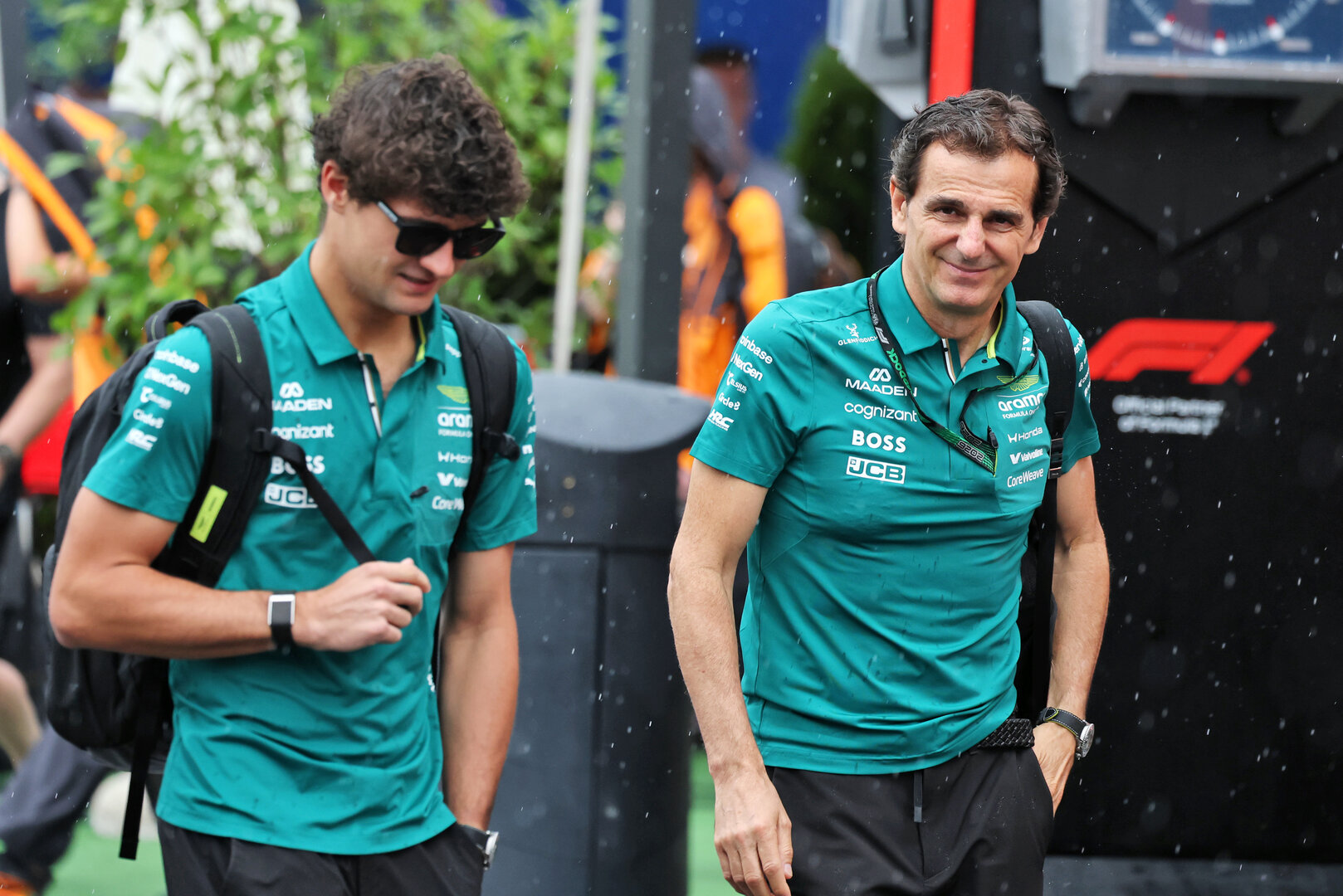 GP UNGHERIA, Pedro De La Rosa (ESP) Aston Martin F1 Team, Team Ambassador (Right) with Jak Crawford (USA) Aston Martin F1 Team Reserve Driver (Left).
23.07.2026. Formula 1 World Championship, Rd 11, Hungarian Grand Prix, Budapest, Hungary, Preparation Day.
- www.xpbimages.com, EMail: requests@xpbimages.com © Copyright: Moy / XPB Images