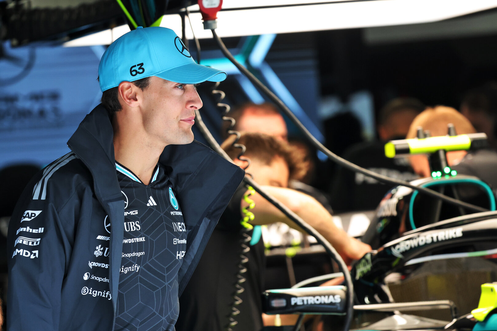 GP UNGHERIA, George Russell (GBR) Mercedes AMG Formula One Team.
23.07.2026. Formula 1 World Championship, Rd 11, Hungarian Grand Prix, Budapest, Hungary, Preparation Day.
- www.xpbimages.com, EMail: requests@xpbimages.com © Copyright: Batchelor / XPB Images