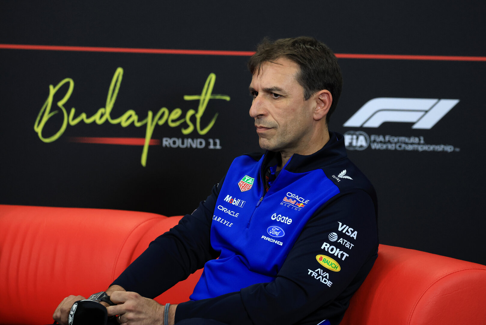 GP UNGHERIA, Pierre Wache (FRA) Red Bull Racing Technical Director in the FIA Press Conference.
24.07.2026. Formula 1 World Championship, Rd 11, Hungarian Grand Prix, Budapest, Hungary, Practice Day.
- www.xpbimages.com, EMail: requests@xpbimages.com © Copyright: Moy / XPB Images