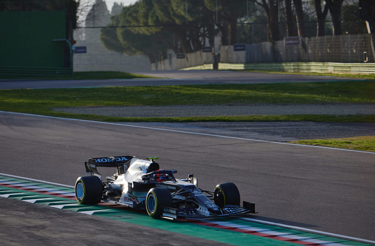 AlphaTauri, filming day ad Imola con la AT02