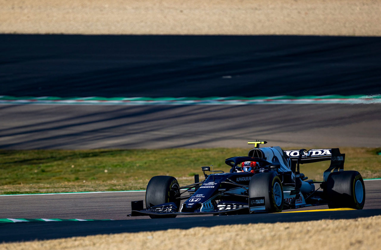 AlphaTauri, filming day ad Imola con la AT02