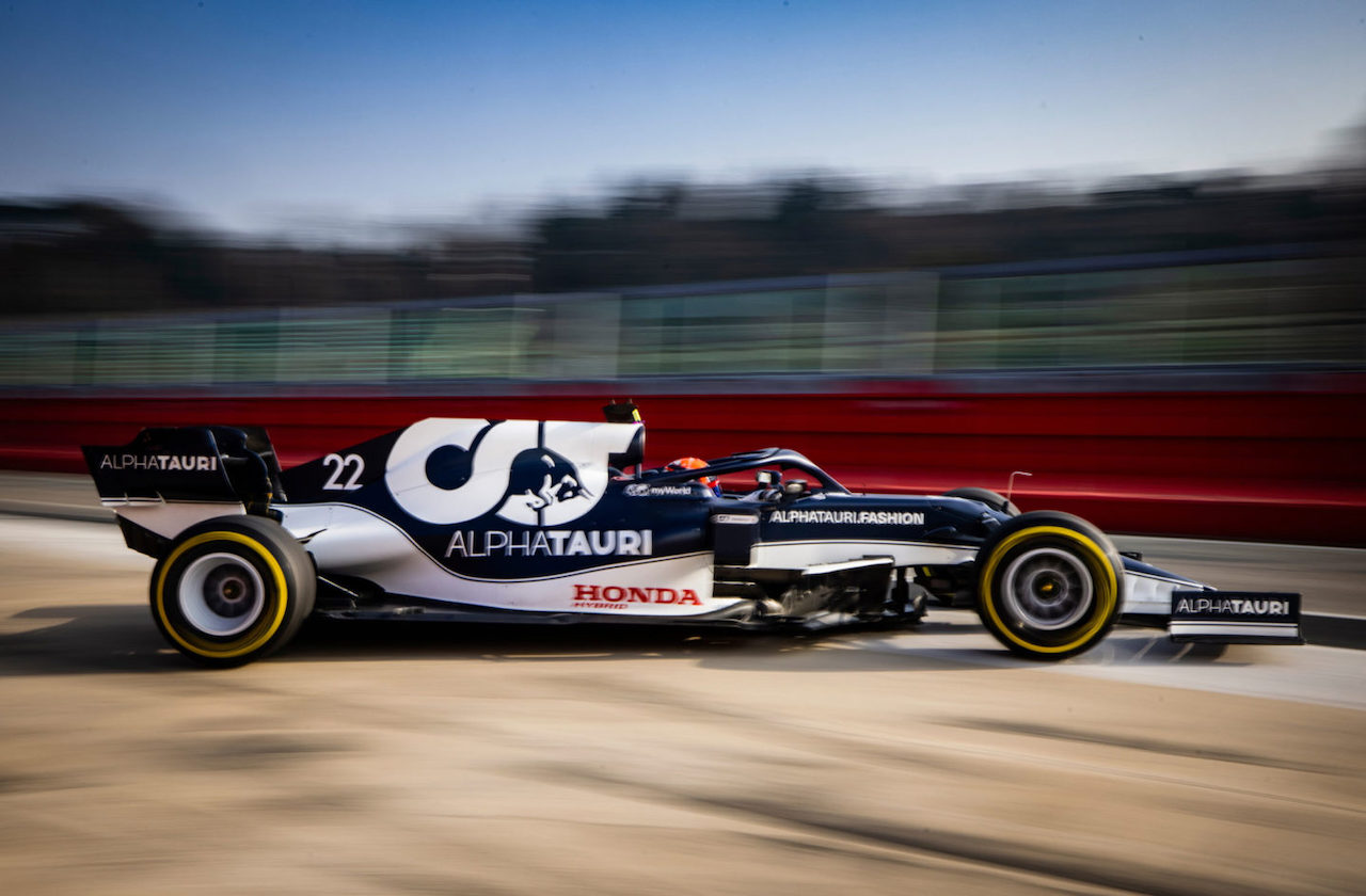 AlphaTauri, filming day ad Imola con la AT02