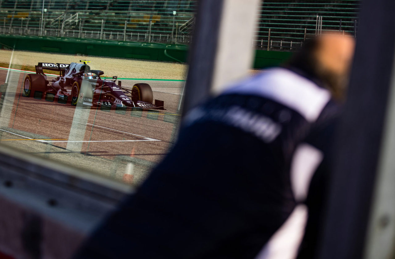 AlphaTauri, filming day ad Imola con la AT02