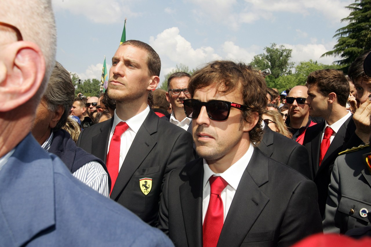 Commemoration ceremony at the Tamburello curve atmosphere.Fernando Alonso