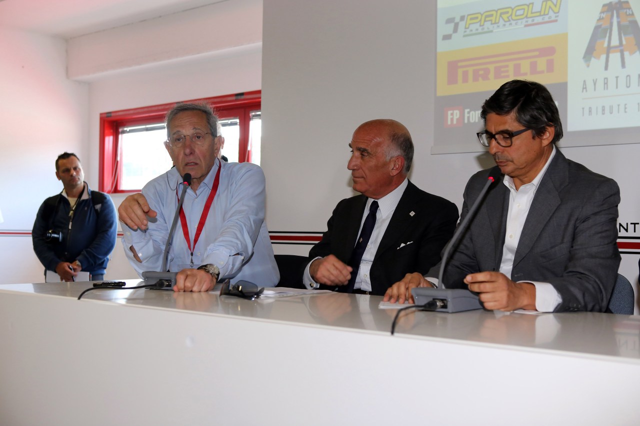 Press Conference:the evolution of safety in Formula one.Mauro Forghieri,Angelo Sticchi Damiani,Giancarlo Bruno