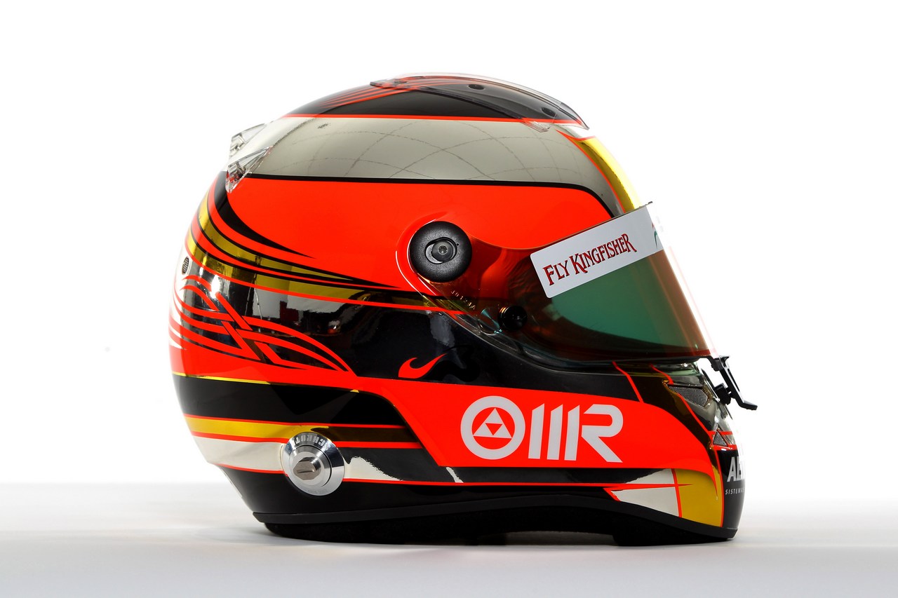
The helmet of Jules Bianchi (FRA)  - Sahara Force India Formula One Team driver studio photoshoot 