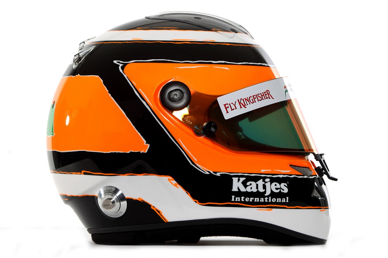 08.02.2012 Jerez, Spain,
Nico Hulkenberg (GER), Sahara Force India Formula One Team helmet - Formula 1 Testing, day 1 - Formula 1 World Championship 