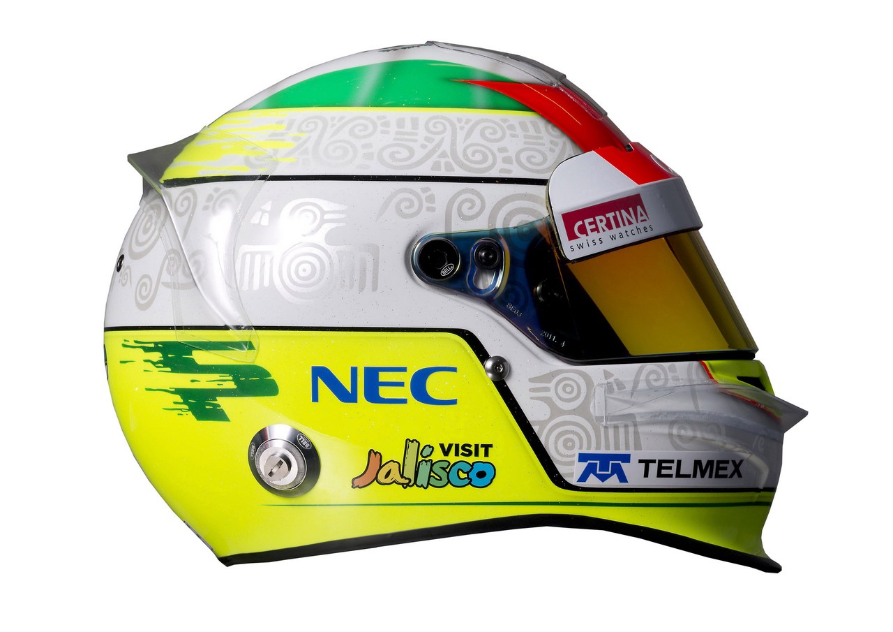 10.02.2012 Jerez, Spain,
Sergio Perez (MEX), Sauber F1 Team helmet - Formula 1 Testing, day 1 - Formula 1 World Championship