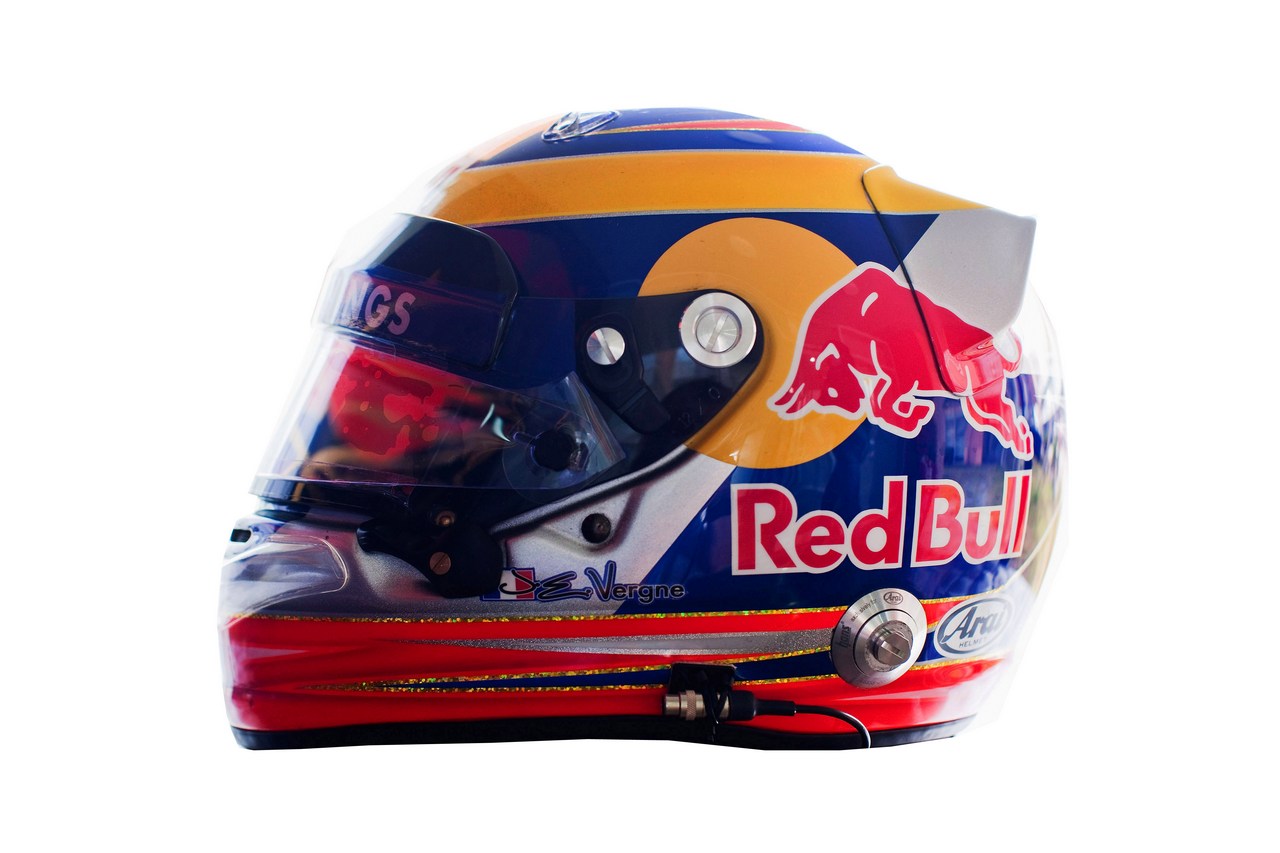 10.02.2012 Jerez, Spain,
Jean-Eric Vergne (FRA), Scuderia Toro Rosso  helmet - Formula 1 Testing, day 1 - Formula 1 World Championship