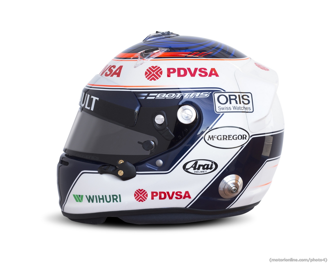 The helmet of Valtteri Bottas (FIN) Williams.
© Williams F1 editorial copyright free. Images must be credited to: Williams F1