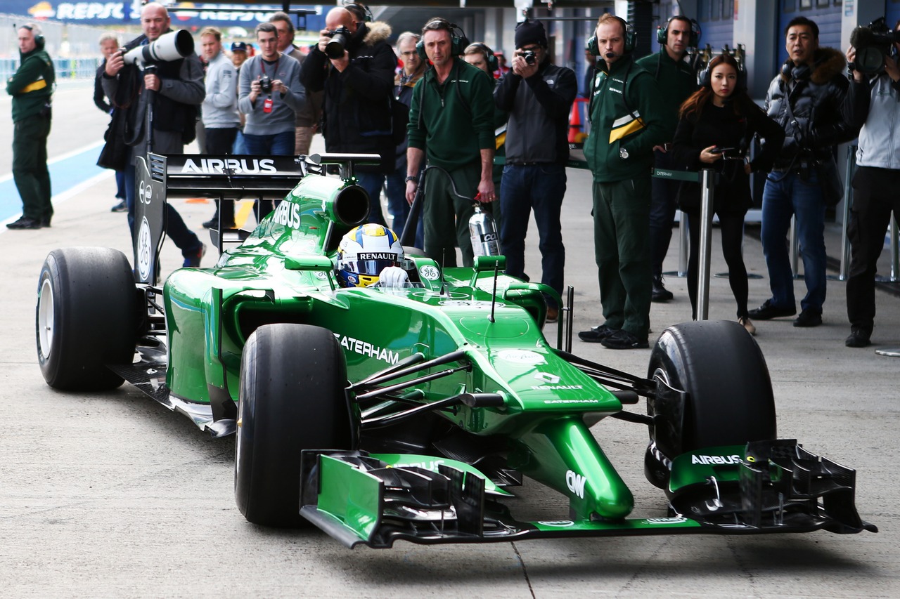 Marcus Ericsson (SWE) runs the Caterham CT04 for the first time.
28.01.2014. Formula One Testing, Day One, Jerez, Spain.