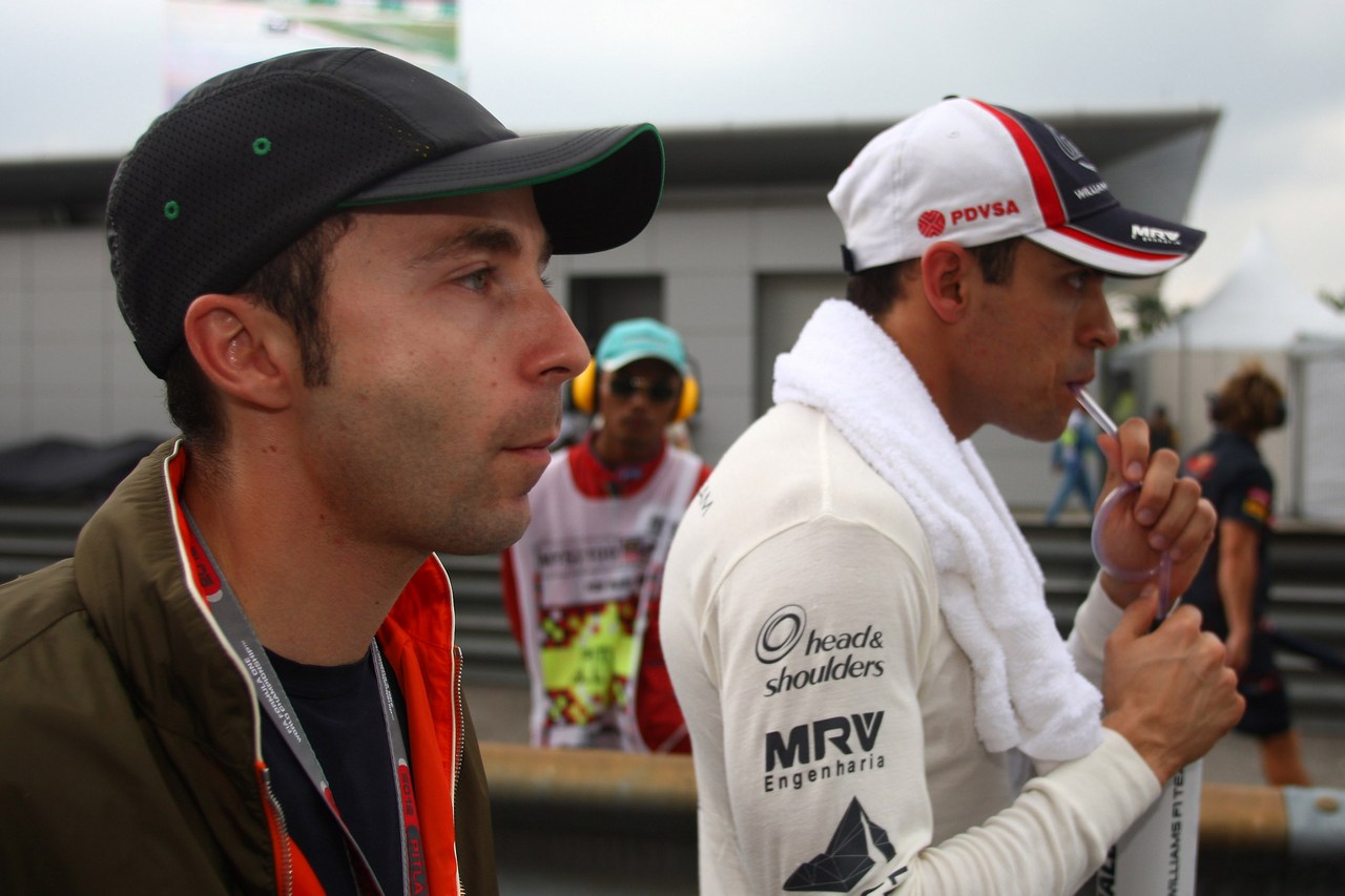 25.03.2012- Race, Nicola Todt (FRA) and Pastor Maldonado (VEN) Williams F1 Team FW34 