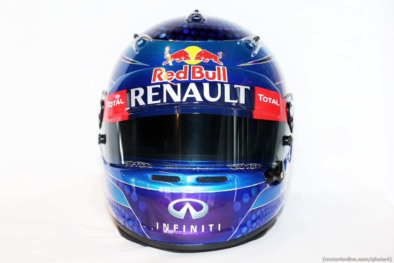 The helmet of Sebastian Vettel (GER) Red Bull Racing.
