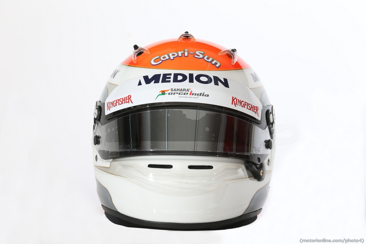 The helmet of Adrian Sutil (GER) Sahara Force India F1.
28.02.2013. 