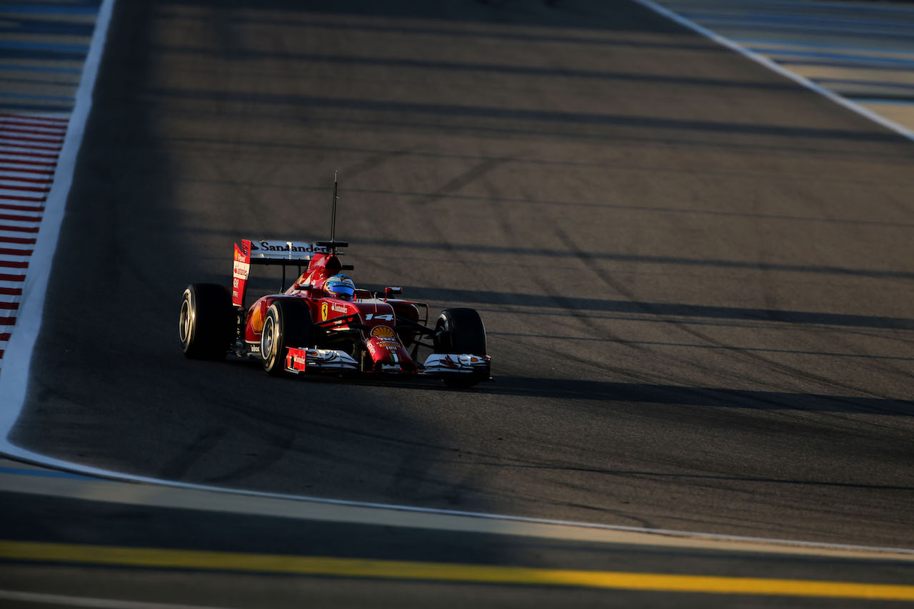 Fernando Alonso (ESP), Scuderia Ferrari 
08.04.2014. Formula One Testing, Bahrain Test, Day One, Sakhir, Bahrain.
- www.xpbimages.com, EMail: requests@xpbimages.com - copy of publication required for printed pictures. Every used picture is fee-liable. © Copyright: Charniaux / XPB Images