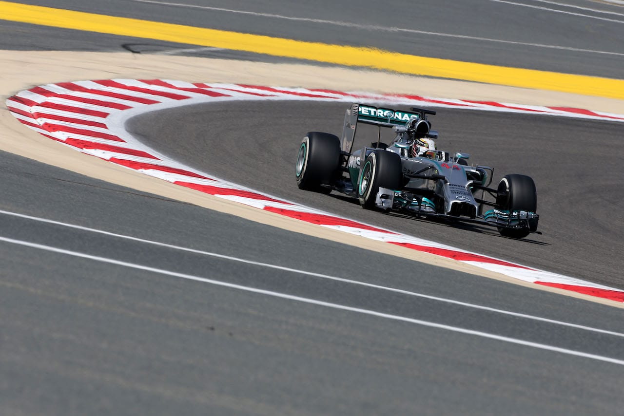 Lewis Hamilton (GBR), Mercedes AMG F1 Team 
09.04.2014. Formula One Testing, Bahrain Test, Day Two, Sakhir, Bahrain.
- www.xpbimages.com, EMail: requests@xpbimages.com - copy of publication required for printed pictures. Every used picture is fee-liable. © Copyright: Charniaux / XPB Images