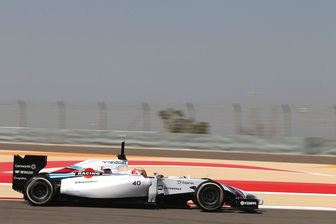 Felipe Nasr (BRA), third driver, Williams F1 Team 
09.04.2014. Formula One Testing, Bahrain Test, Day Two, Sakhir, Bahrain.
- www.xpbimages.com, EMail: requests@xpbimages.com - copy of publication required for printed pictures. Every used picture is fee-liable. © Copyright: Charniaux / XPB Images