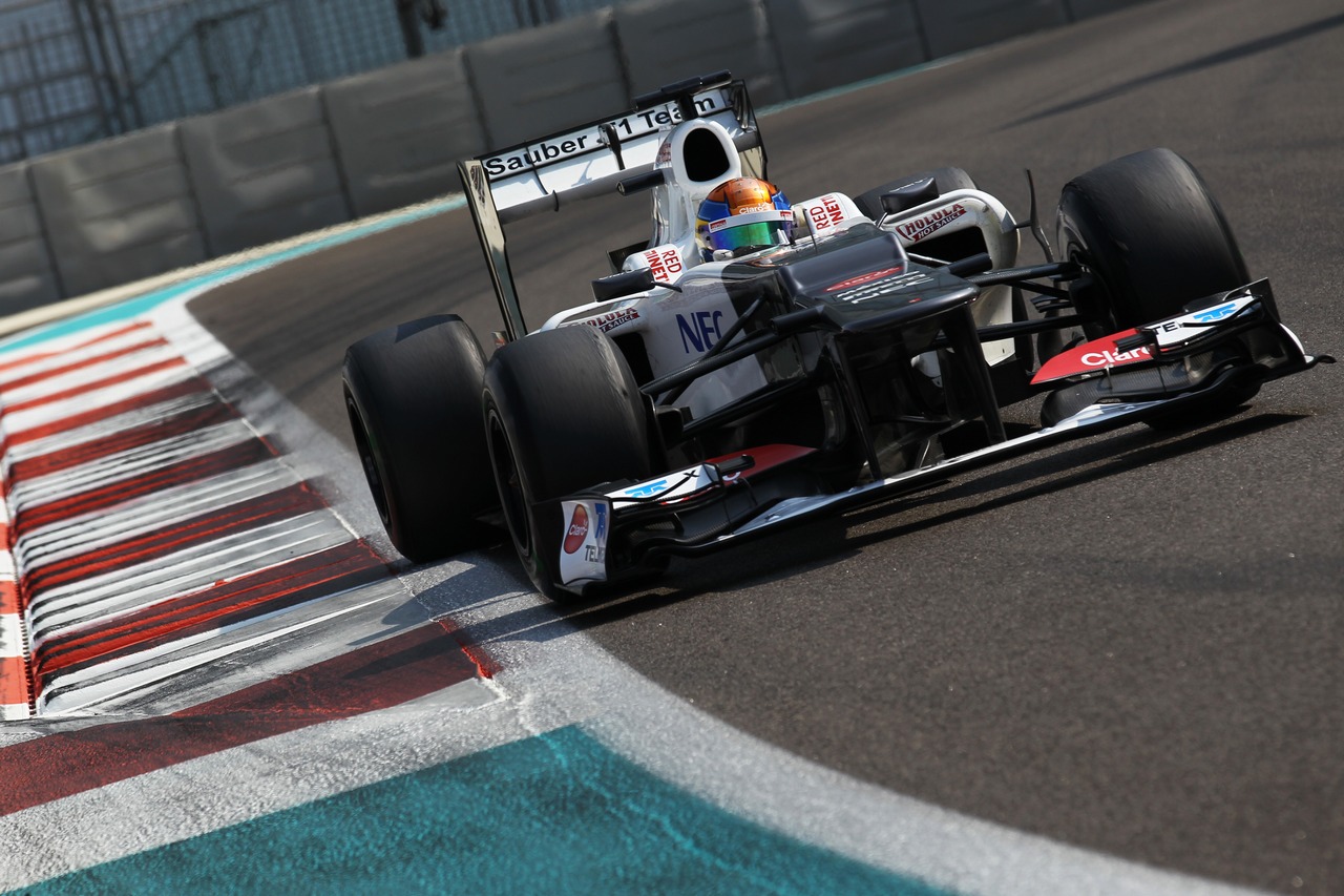 Esteban Gutierrez (MEX) Sauber C31 Third Driver.
08.11.2012. Formula 1 Young Drivers Test, Day 3, Yas Marina Circuit, Abu Dhabi, UAE.
