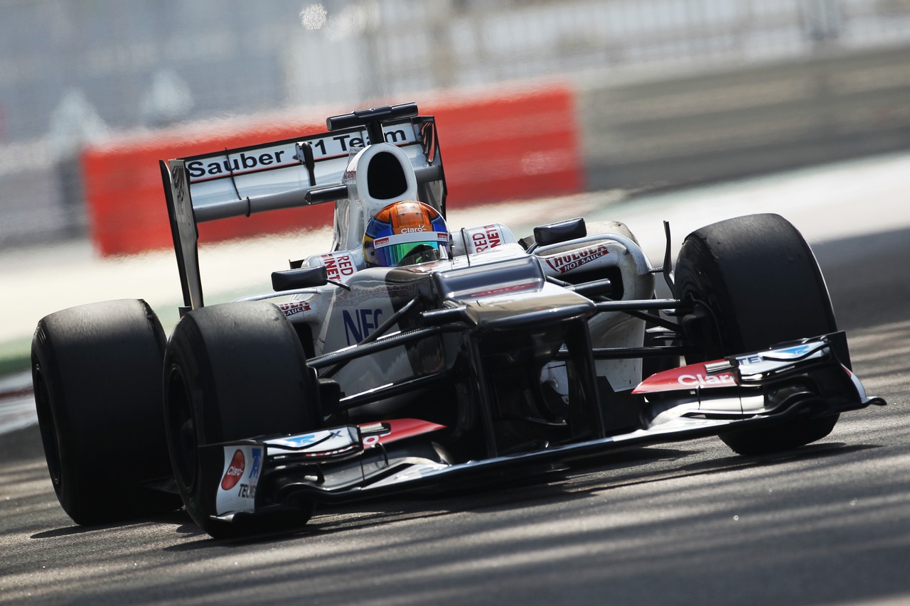 Esteban Gutierrez (MEX) Sauber C31 Third Driver.
08.11.2012. Formula 1 Young Drivers Test, Day 3, Yas Marina Circuit, Abu Dhabi, UAE.
