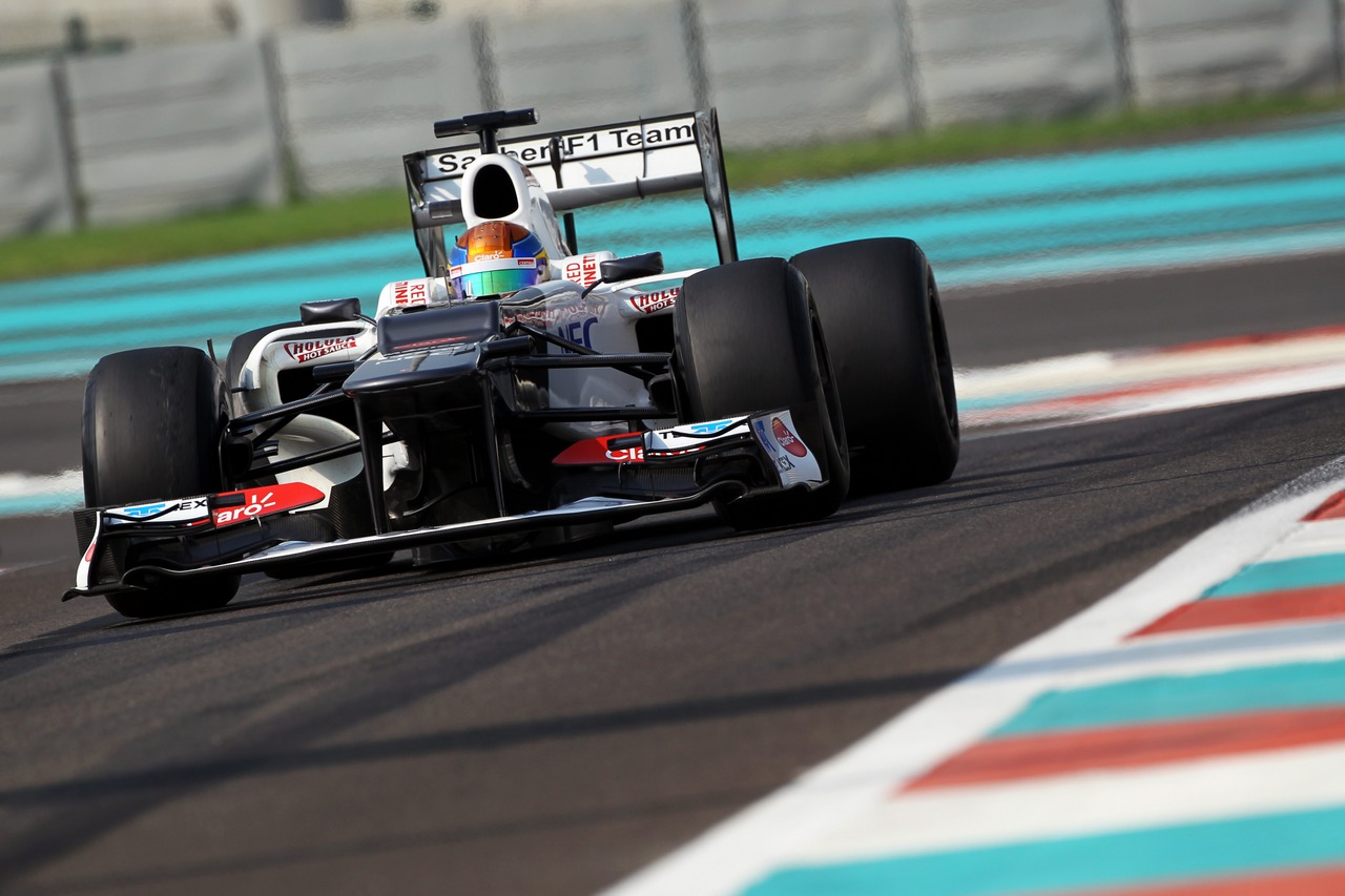 Esteban Gutierrez (MEX) Sauber C31 Third Driver.
07.11.2012. Formula 1 Young Drivers Test, Day 2, Yas Marina Circuit, Abu Dhabi, UAE.
