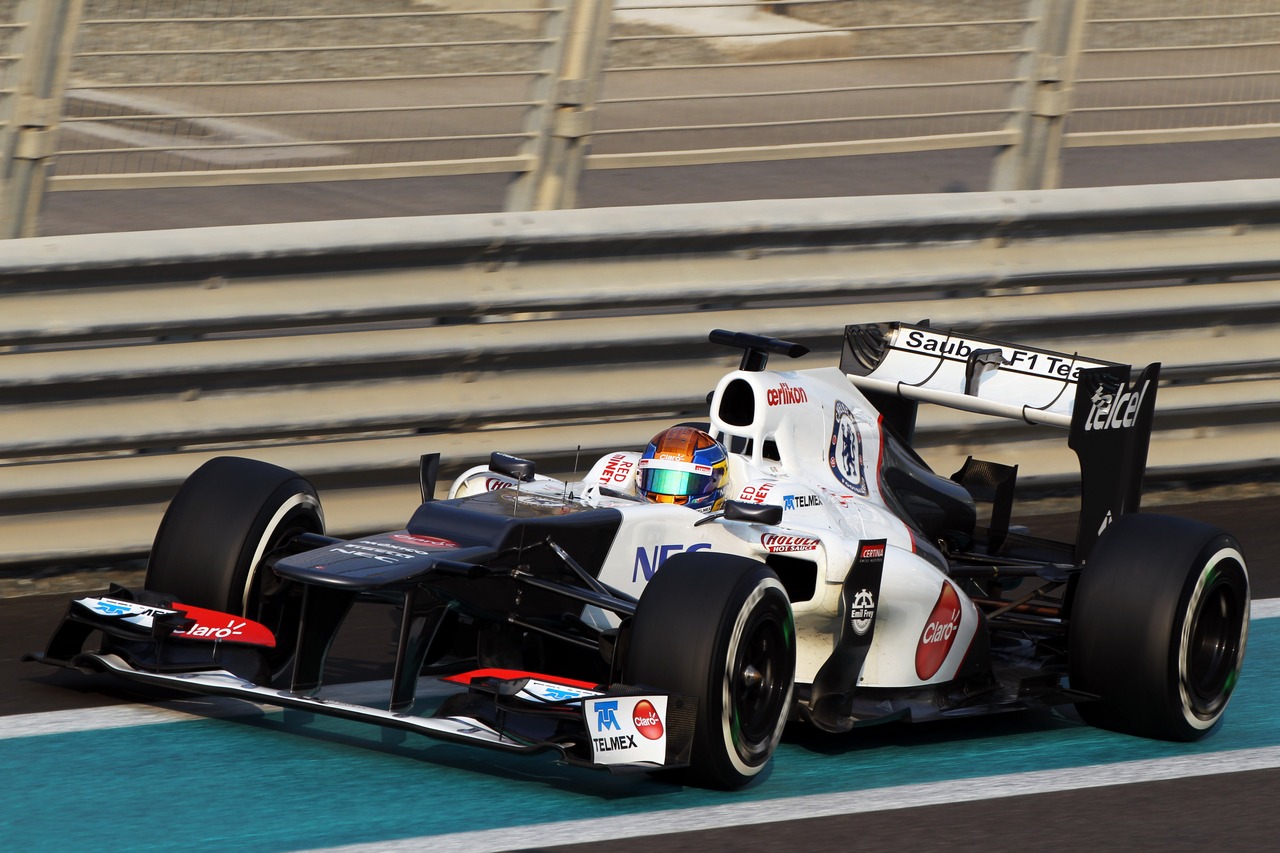 Esteban Gutierrez (MEX) Sauber C31 Third Driver.
07.11.2012. Formula 1 Young Drivers Test, Day 2, Yas Marina Circuit, Abu Dhabi, UAE.
