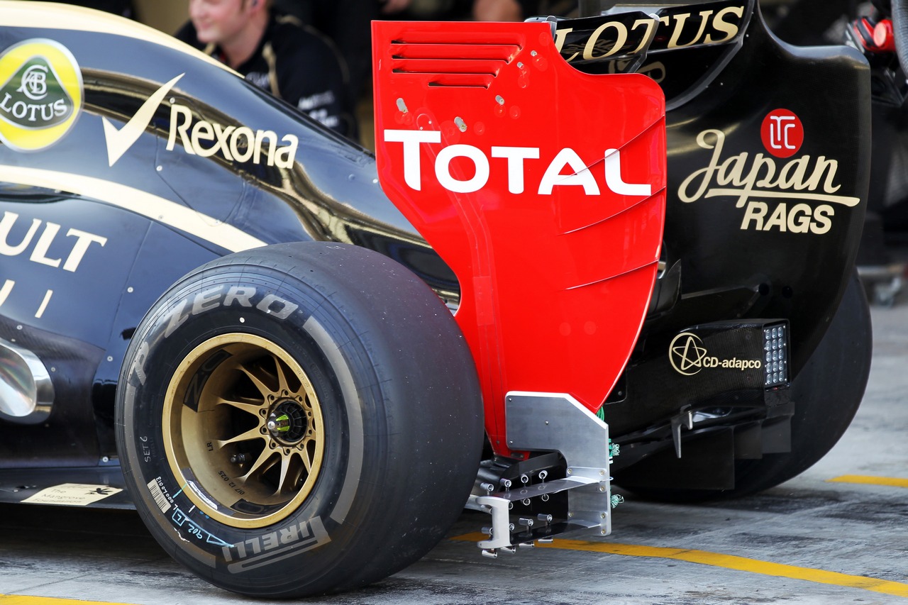 Sensor equipment on the Lotus F1 E20.
06.11.2012. Formula 1 Young Drivers Test, Day 1, Yas Marina Circuit, Abu Dhabi, UAE.
