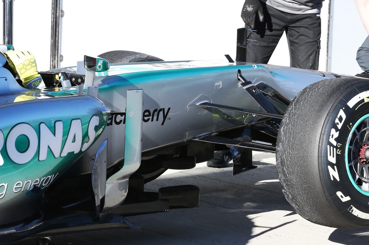 Nico Rosberg (GER) Mercedes AMG F1 W04 front suspension.
07.02.2013. 