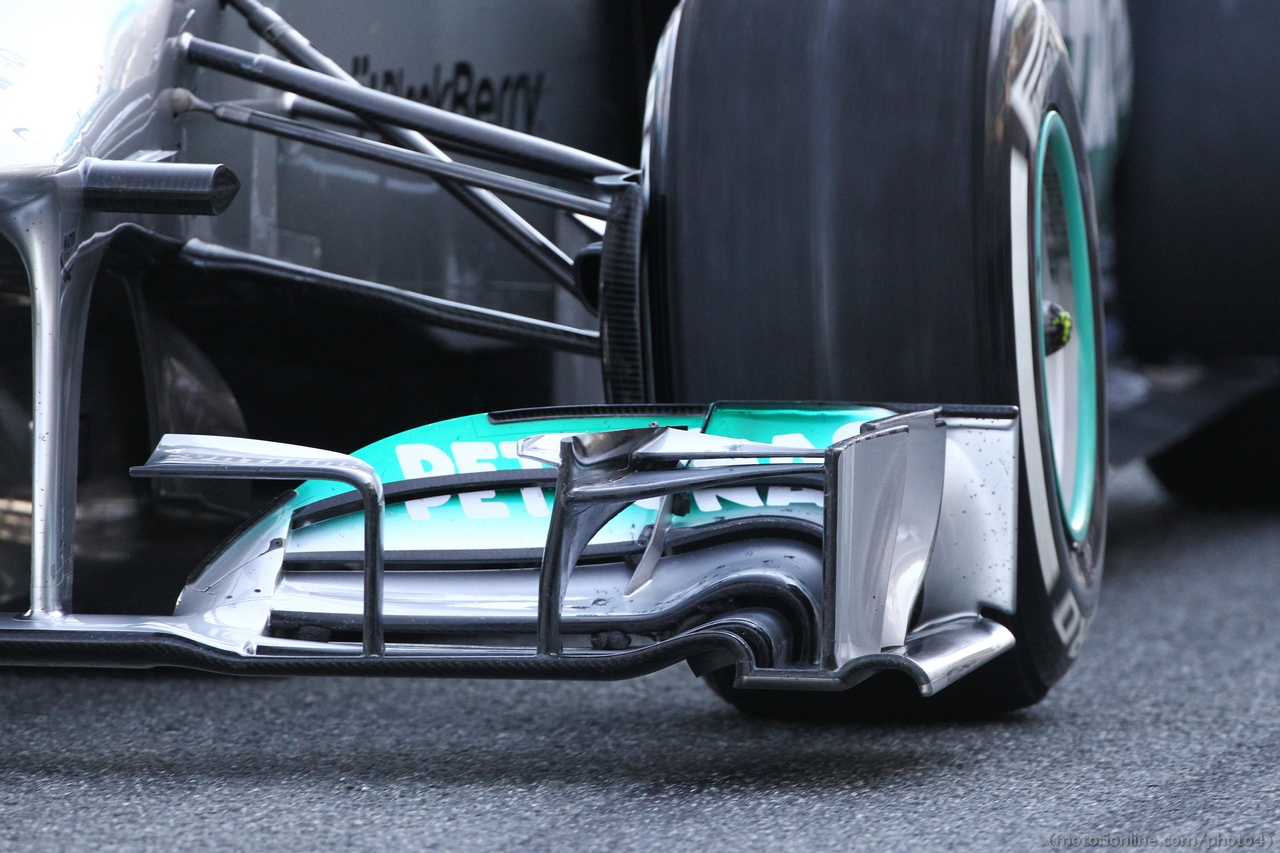 Mercedes AMG F1 W04 front wing detail.
08.02.2013. 