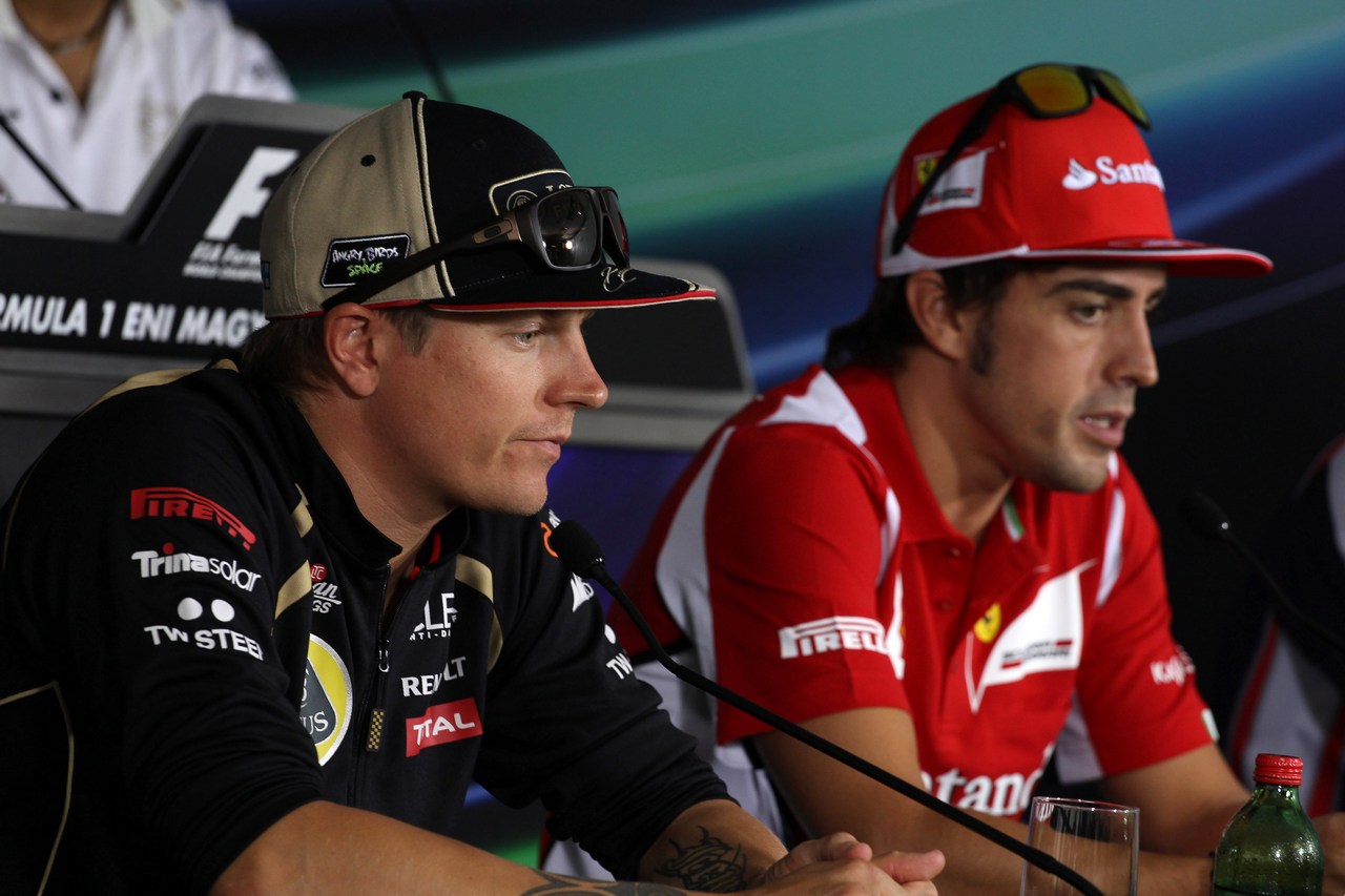 26.07.2012- Press conference, Kimi Raikkonen (FIN) Lotus F1 Team E20 and Fernando Alonso (ESP) Scuderia Ferrari F2012 