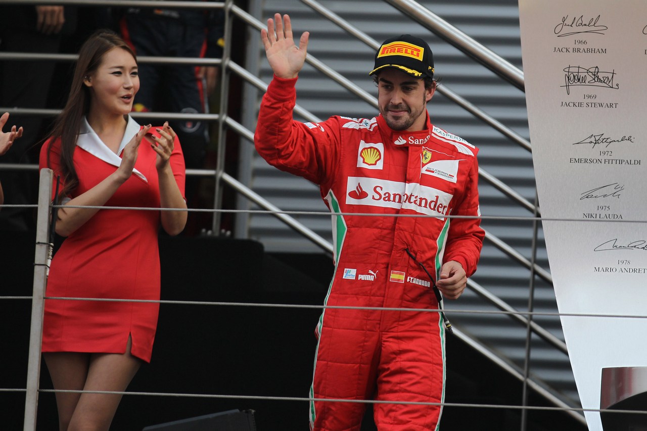 14.10.2012- Race, 3rd position Fernando Alonso (ESP) Scuderia Ferrari F2012 