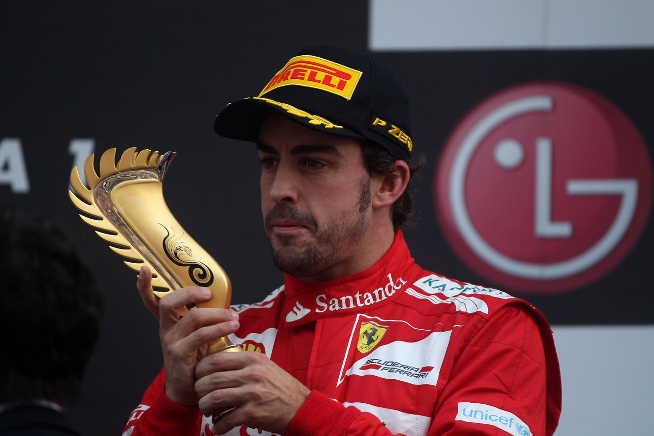 14.10.2012- Race, 3rd position Fernando Alonso (ESP) Scuderia Ferrari F2012
