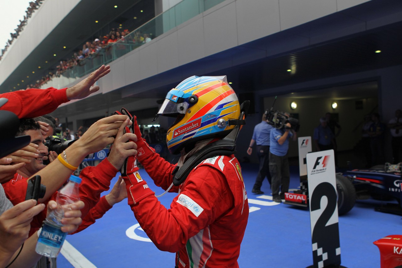 28.10.2012- Race, 2nd position Fernando Alonso (ESP) Scuderia Ferrari F2012
