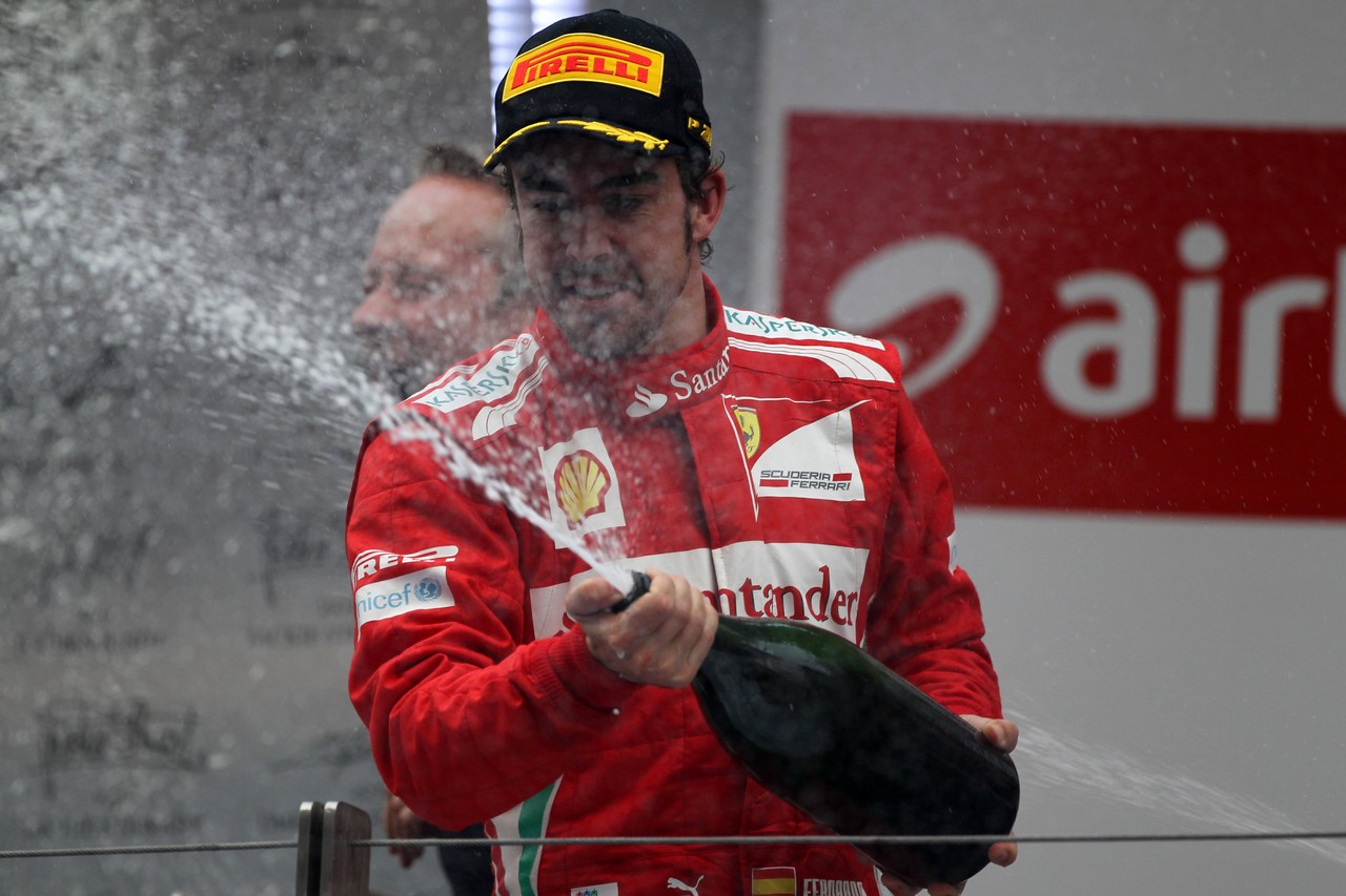28.10.2012- Race, 2nd position Fernando Alonso (ESP) Scuderia Ferrari F2012
