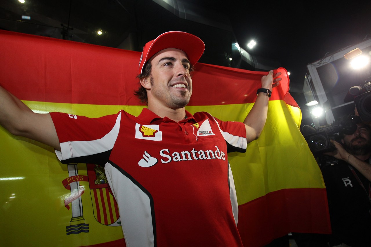 25.03.2012- Celebration, Fernando Alonso (ESP) Scuderia Ferrari F2012 race winner 