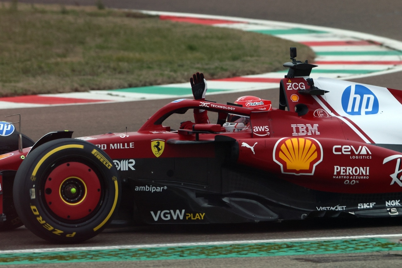 Charles Leclerc (MON) Ferrari SF-25 waves to the crowd.
19.02.2025. Formula One World Championship, Ferrari SF-25 Shakedown, Fiorano, Italy.
- www.xpbimages.com, EMail: requests@xpbimages.com © Copyright: XPB Images