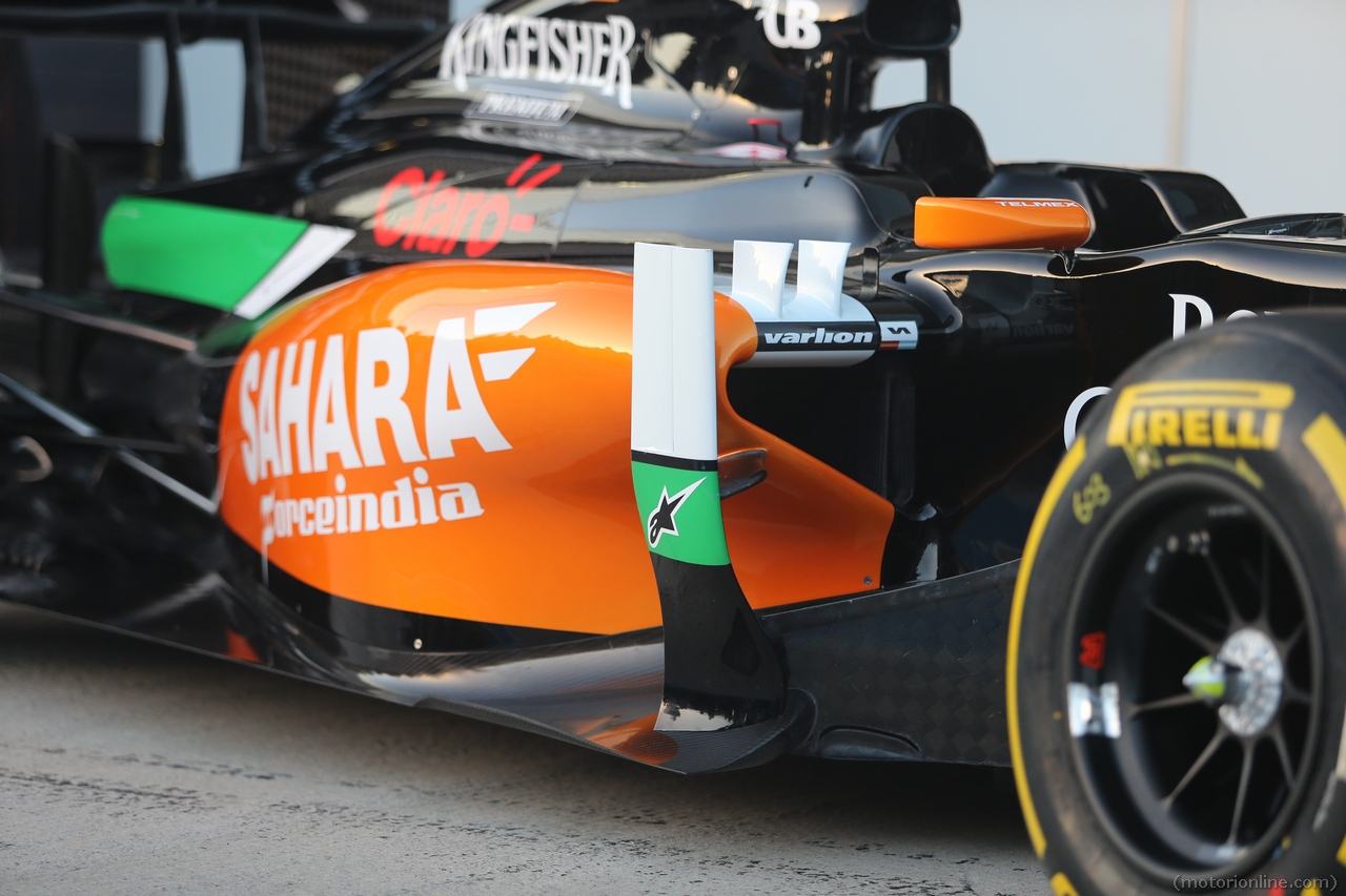Sahara Force India F1 VJM07 chassis detail.
28.01.2014. Formula One Testing, Day One, Jerez, Spain.