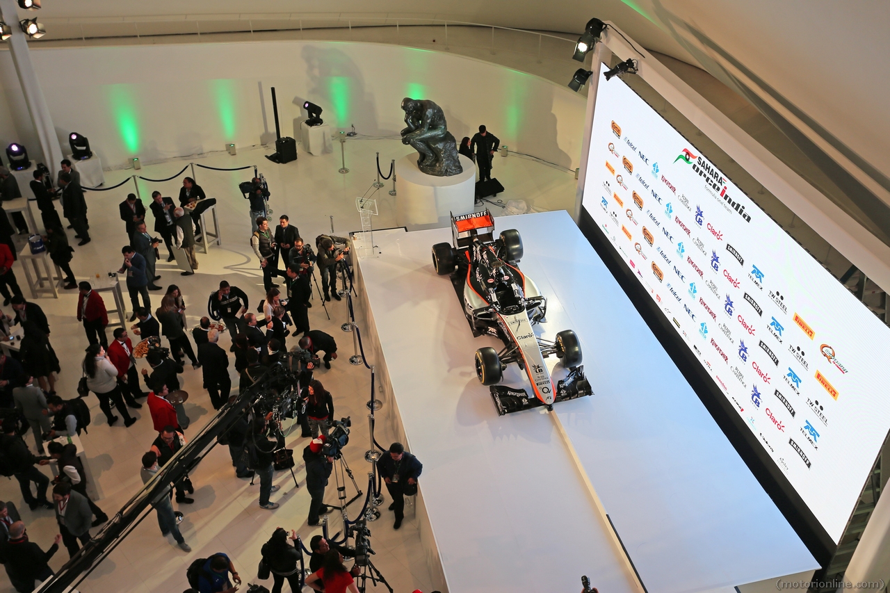 The Sahara Force India F1 Team 2015 livery unveil in the Soumaya Museum.
21.01.2015.