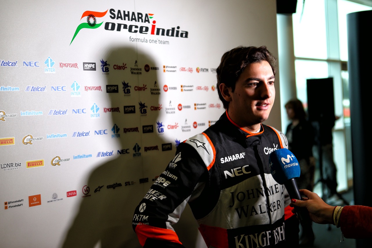 Alfonso Celis Jr (MEX) Sahara Force India F1 Development Driver with the media.
22.02.2017.