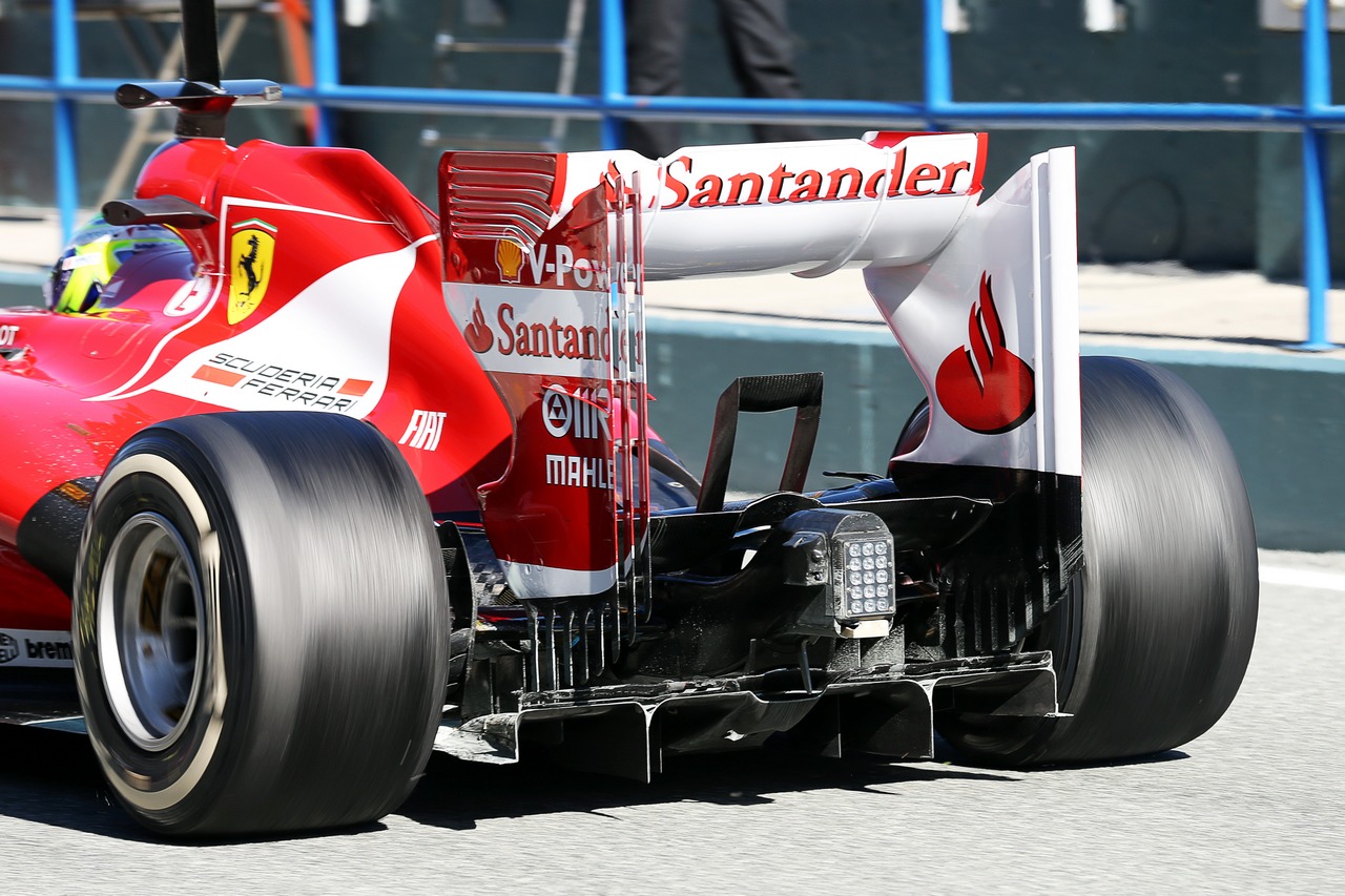 Felipe Massa (BRA) Ferrari F138 rear diffuser and rear wing.
06.02.2013. 
