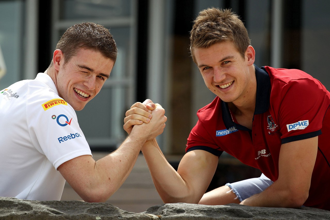 Paul di Resta (GBR), Sahara Force India Formula One Team and Jack Trengove (AUS), Australian football player