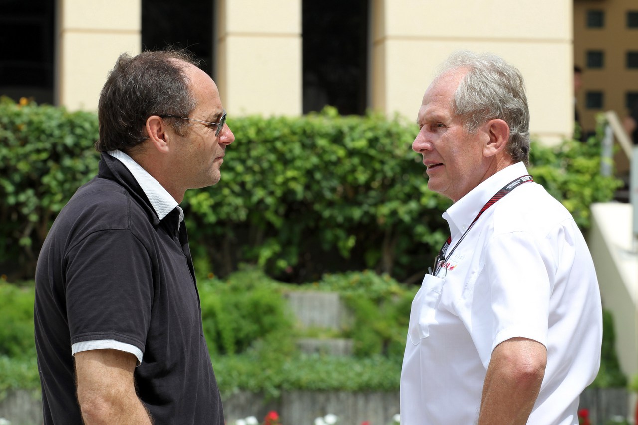 19.04.2013- Free Practice 2, Gerard Berger and Helmut Marko (AUT), Red Bull Racing, Red Bull Advisor 
