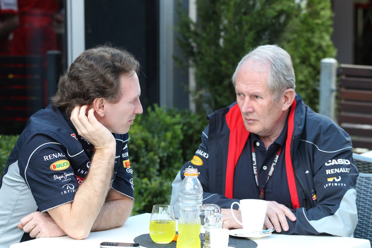 15.03.2013- Christian Horner (GBR), Red Bull Racing, Sporting Director and Helmut Marko (AUT), Red Bull Racing, Red Bull Advisor 