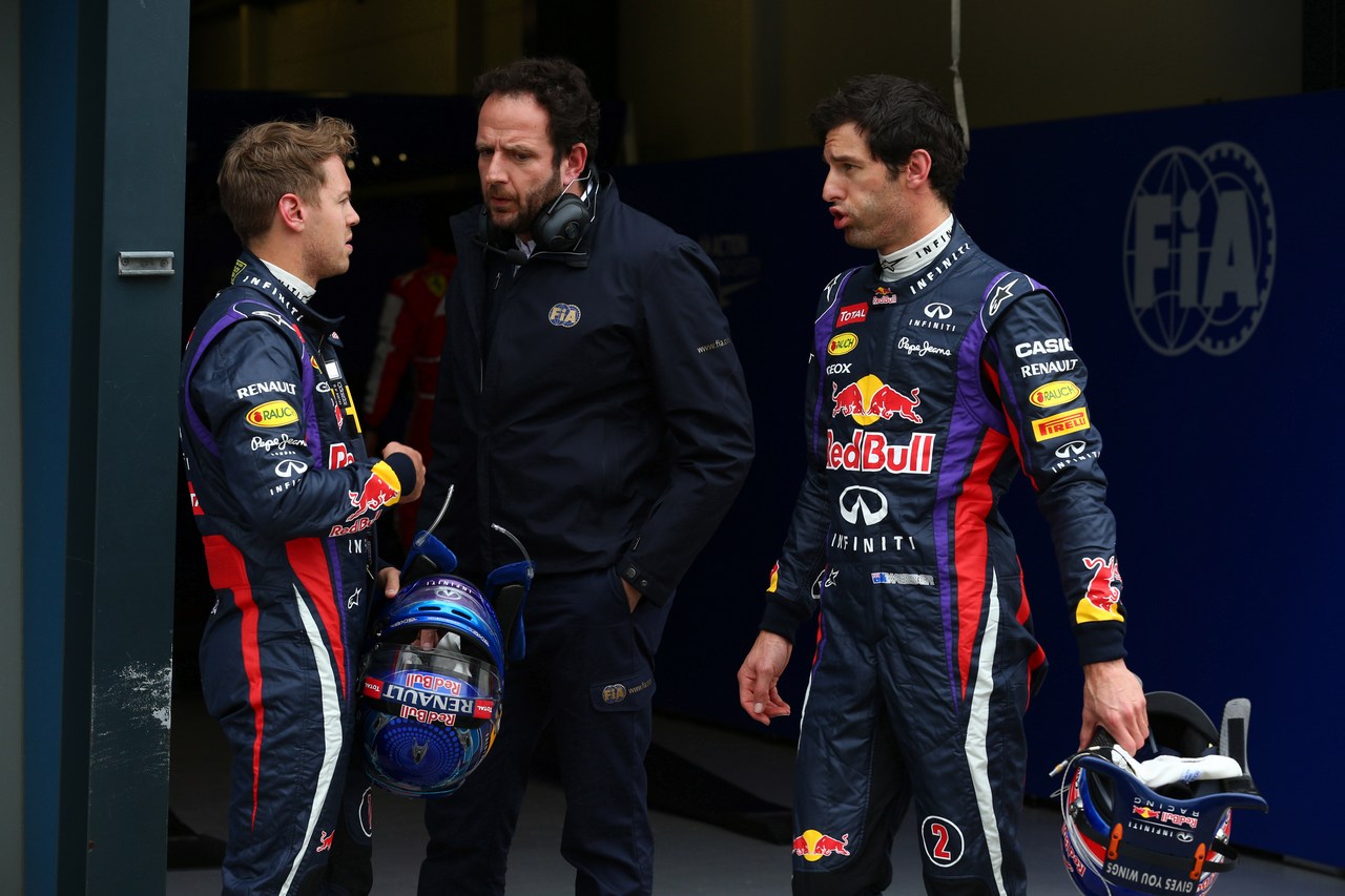 17.03.2013- Qualifying, Sebastian Vettel (GER) Red Bull Racing RB9 pole position and Mark Webber (AUS) Red Bull Racing RB9 