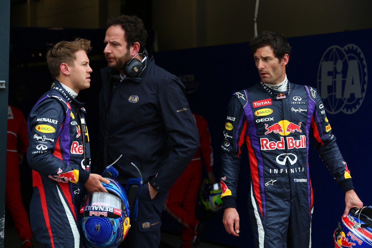 17.03.2013- Qualifying, Sebastian Vettel (GER) Red Bull Racing RB9 pole position and Mark Webber (AUS) Red Bull Racing RB9