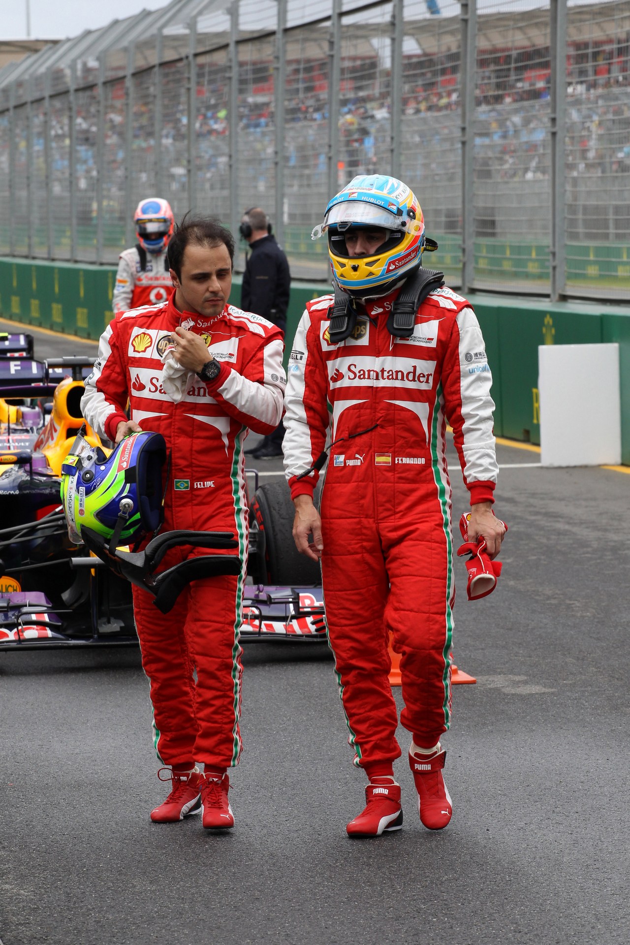 17.03.2013- Qualifying, Felipe Massa (BRA) Scuderia Ferrari F138 and Fernando Alonso (ESP) Scuderia Ferrari F138 