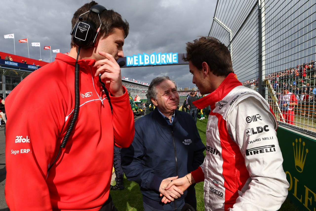 17.03.2013- Race, Jean Todt (FRA), President FIA and Jules Bianchi (FRA) Marussia F1 Team MR02 